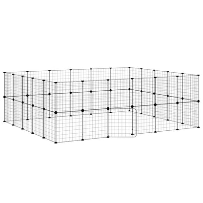 Animal Cage 44 Panels with Black Door 35x35 cm Steel
