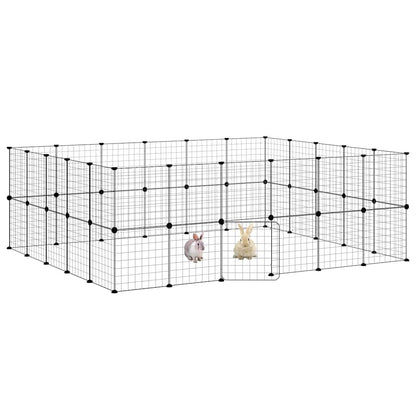 Animal Cage 44 Panels with Black Door 35x35 cm Steel