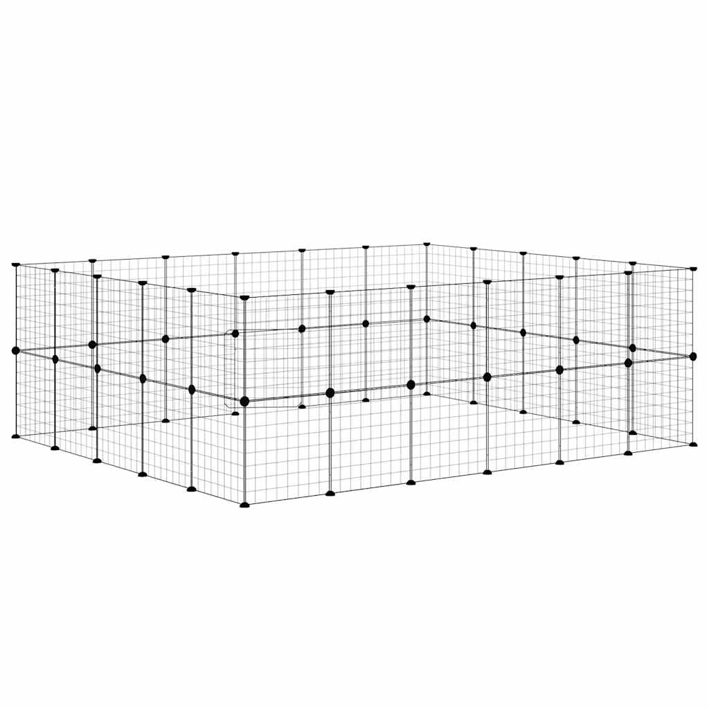 Animal Cage 44 Panels with Black Door 35x35 cm Steel