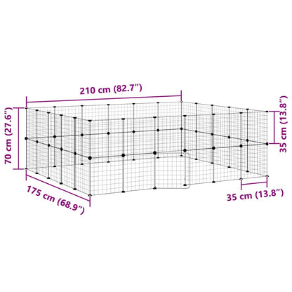 Animal Cage 44 Panels with Black Door 35x35 cm Steel