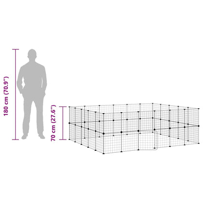 Animal Cage 44 Panels with Black Door 35x35 cm Steel