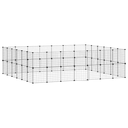 Gabbia per Animali 52 Pannelli con Porta Nero 35x35 cm Acciaio - homemem39