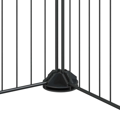 Haustierkäfig 8 Paneele Schwarz 35x35 cm Stahl