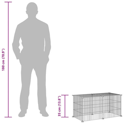 Haustierkäfig 8 Paneele Schwarz 35x35 cm Stahl