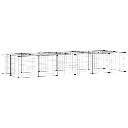 Animal Cage 28 Panels with Black Door 35x35 cm Steel