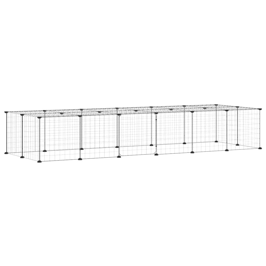Animal Cage 28 Panels with Black Door 35x35 cm Steel