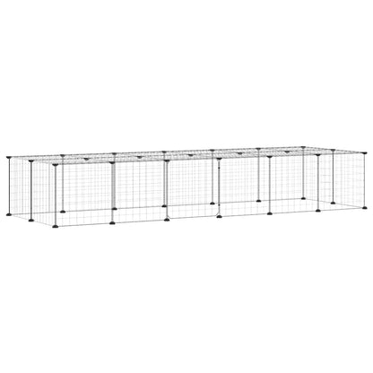 Animal Cage 28 Panels with Black Door 35x35 cm Steel