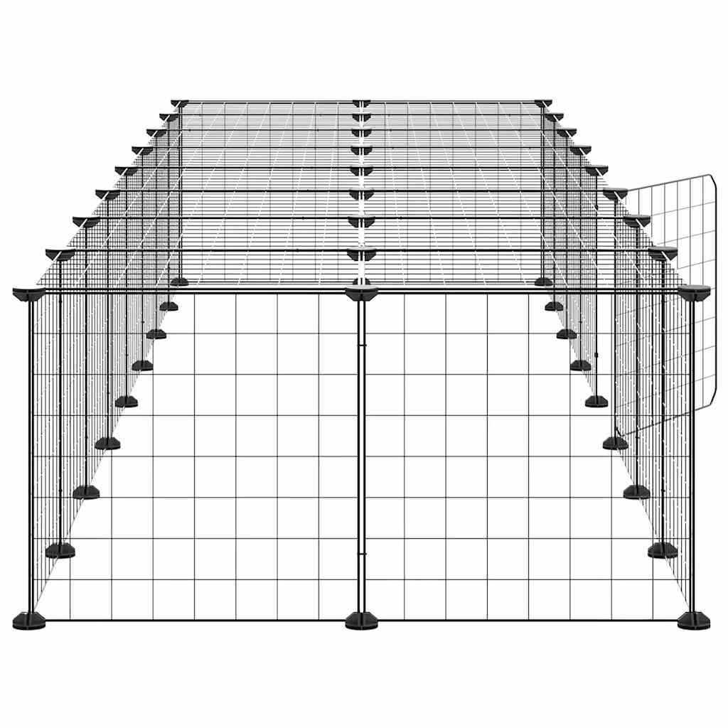 Animal Cage 36 Panels with Black Door 35x35 cm Steel