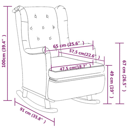 Poltrona con Gambe a Dondolo e Sgabello Grigio Scuro in Tessuto | homemem39
