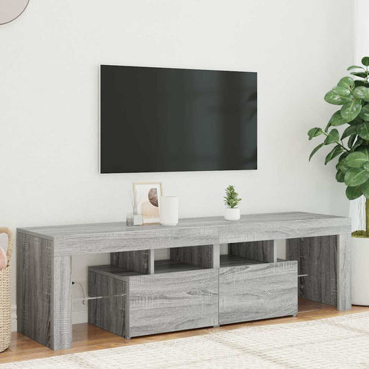 Mobile Porta TV con Luci LED grigio sonoma 140x36,5x40 cm