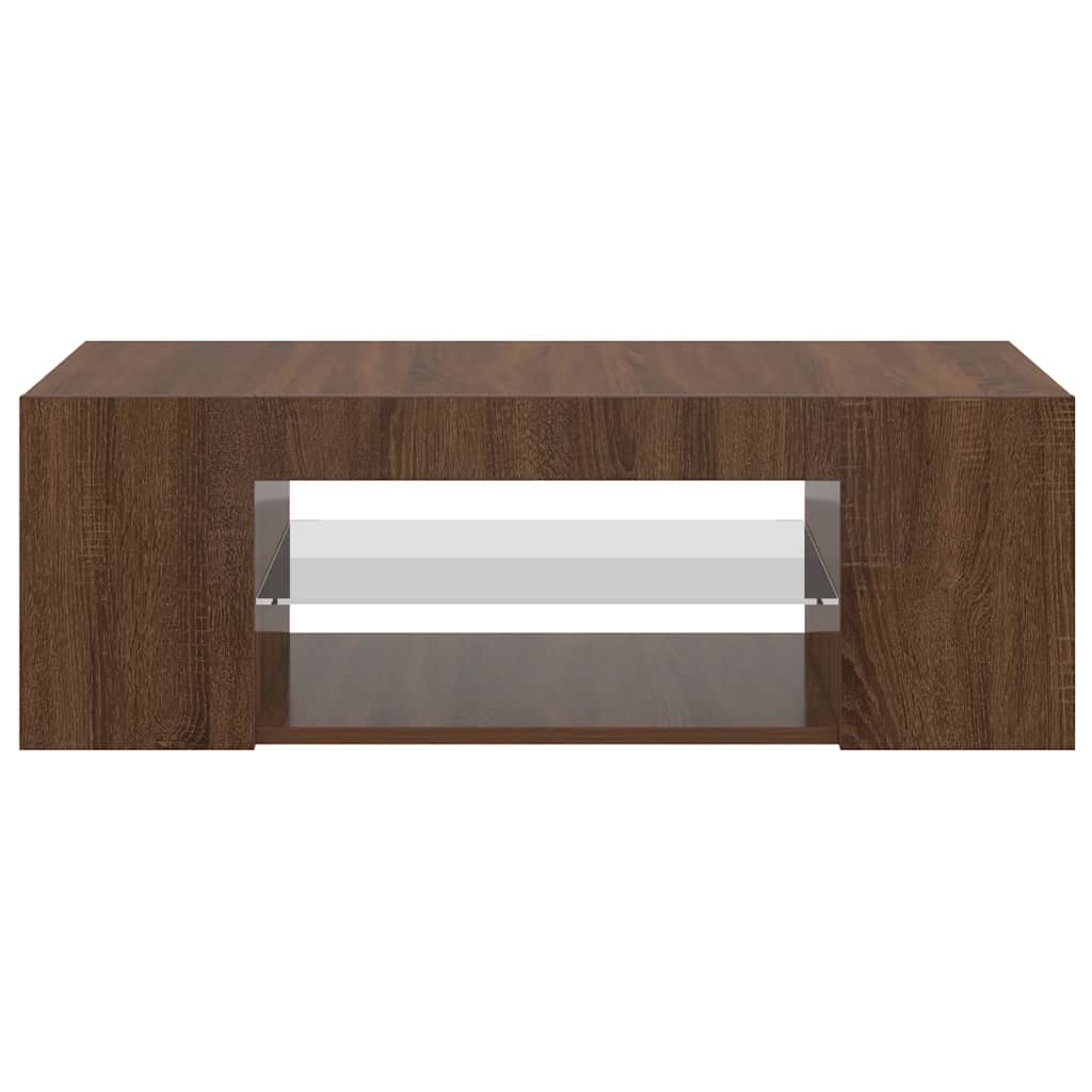 Mobile Porta TV con Luci LED Rovere Marrone 90x39x30 cm - homemem39