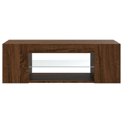 Mobile Porta TV con Luci LED Rovere Marrone 90x39x30 cm - homemem39