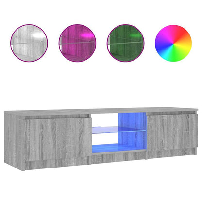 Mobile Porta TV con Luci LED Grigio Sonoma 140x40x36 cm