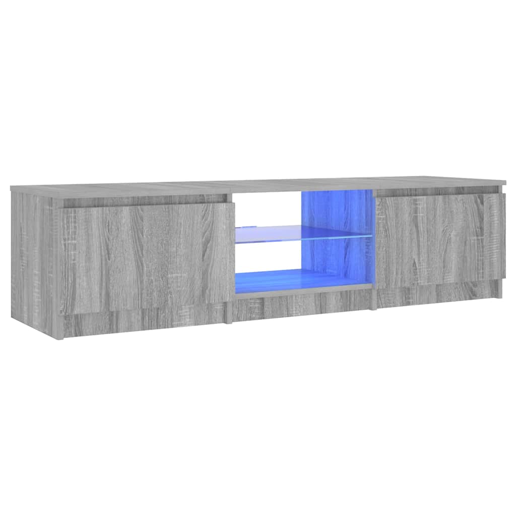 Mobile Porta TV con Luci LED Grigio Sonoma 140x40x36 cm