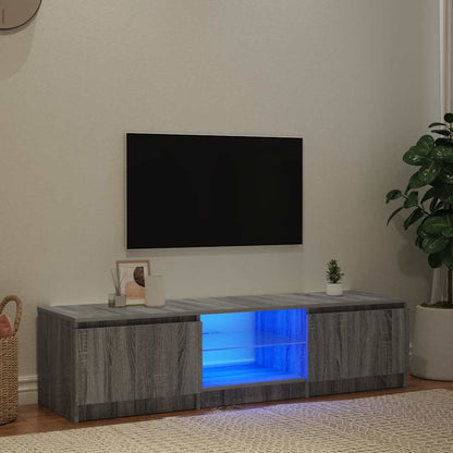 Mobile Porta TV con Luci LED Grigio Sonoma 140x40x36 cm