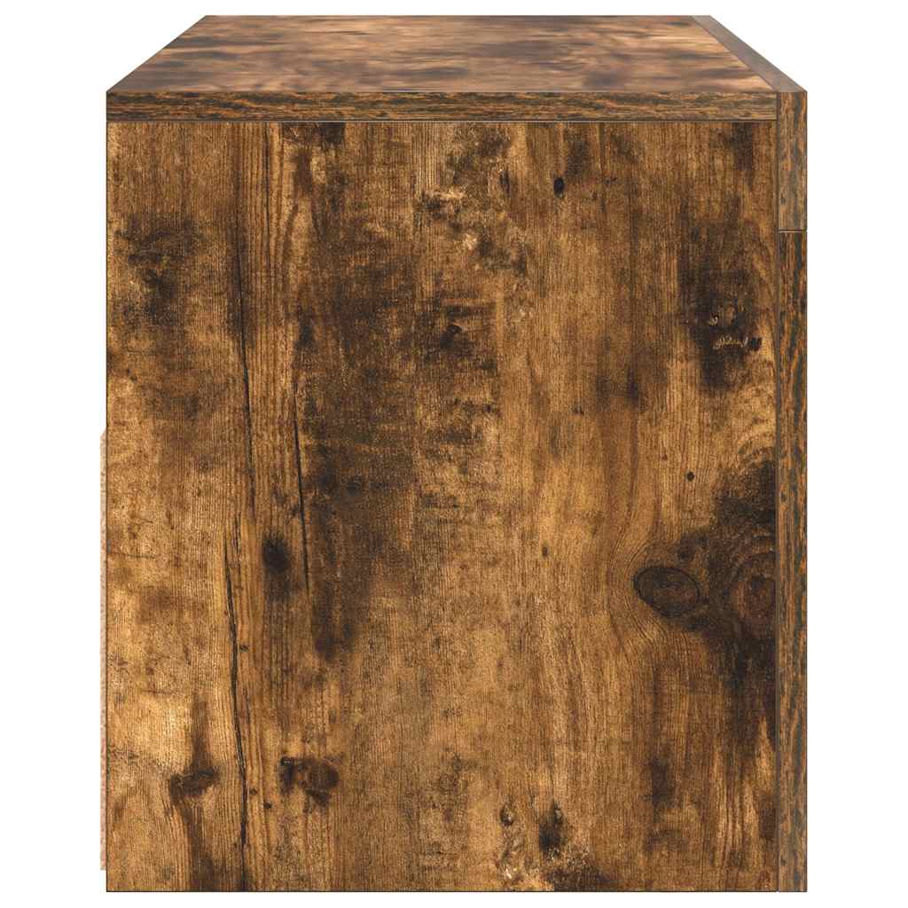 Mobile Porta TV con Luci LED Rovere Fumo 90x35x40 cm