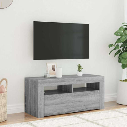 Mobile Porta TV con Luci LED Grigio Sonoma 90x35x40 cm