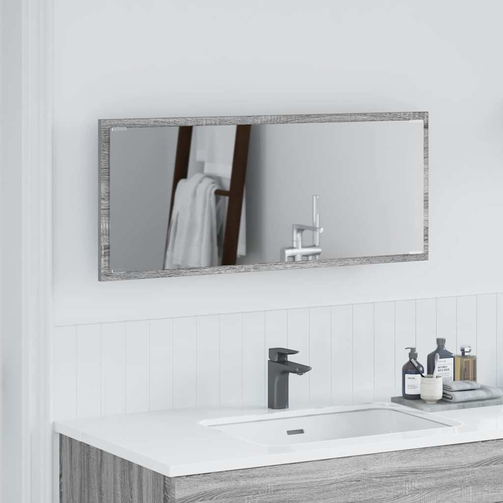 Specchio Grigio Sonoma 90 x 8,5 x 37 cm Legno multistrato | homemem39