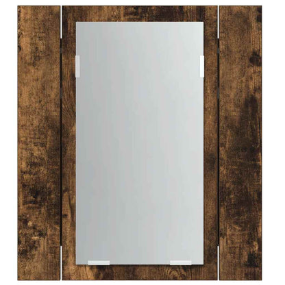 Mobile Bagno Specchio LED Rovere Fumo 40x12x45cm Multistrato | homemem39