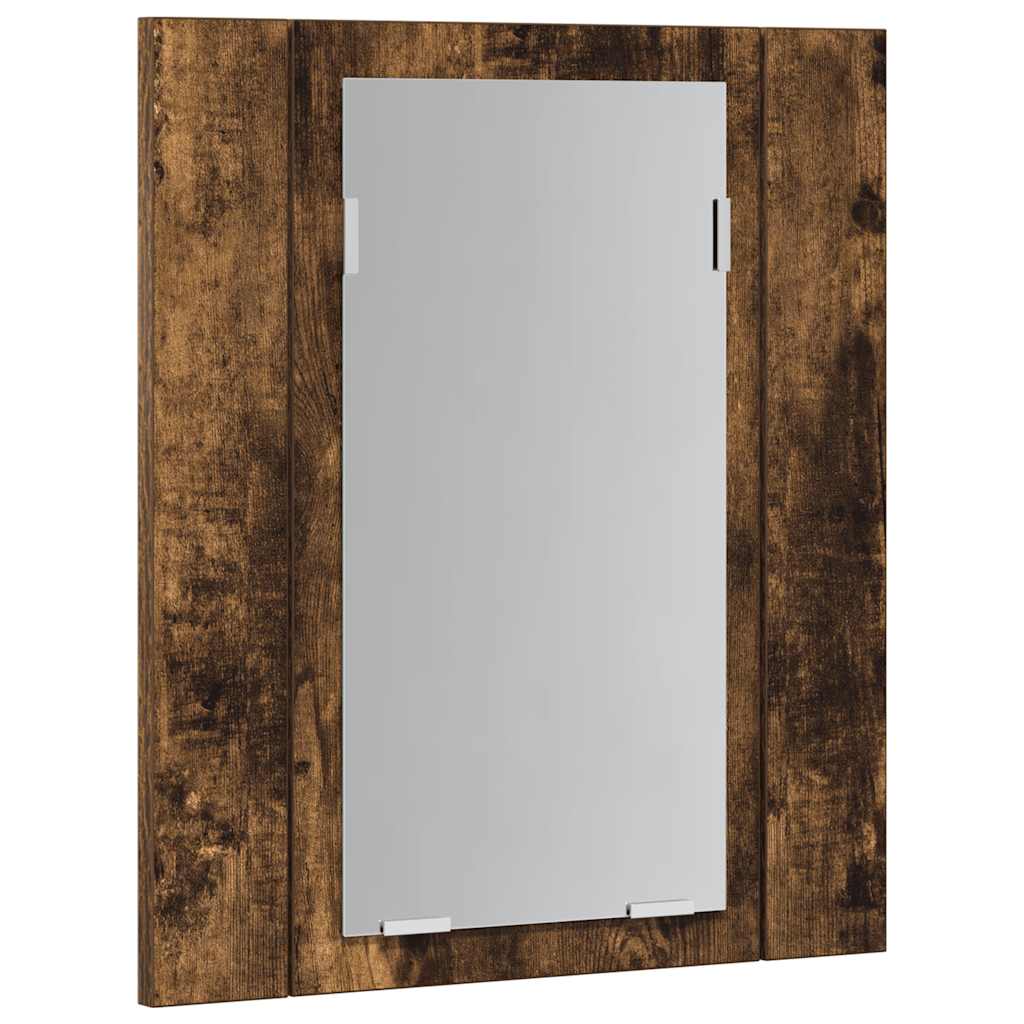 Mobile Bagno Specchio LED Rovere Fumo 40x12x45cm Multistrato | homemem39