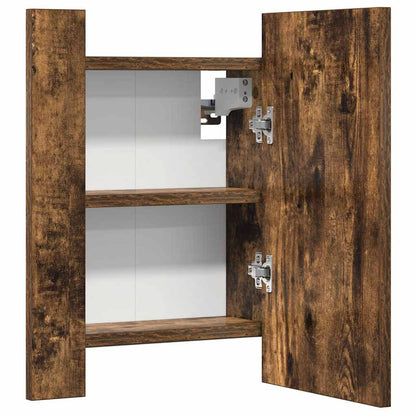 Mobile Bagno Specchio LED Rovere Fumo 40x12x45cm Multistrato | homemem39