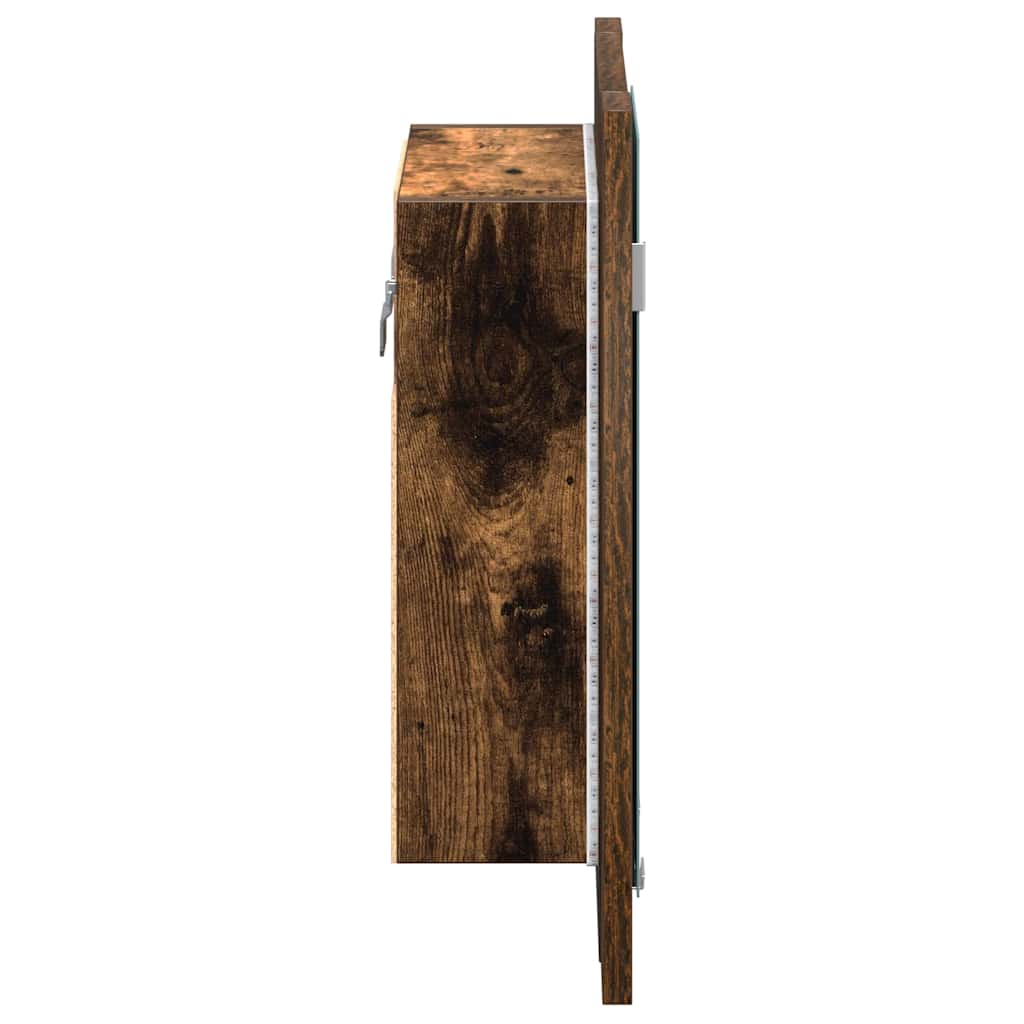 Mobile Bagno Specchio LED Rovere Fumo 40x12x45cm Multistrato | homemem39