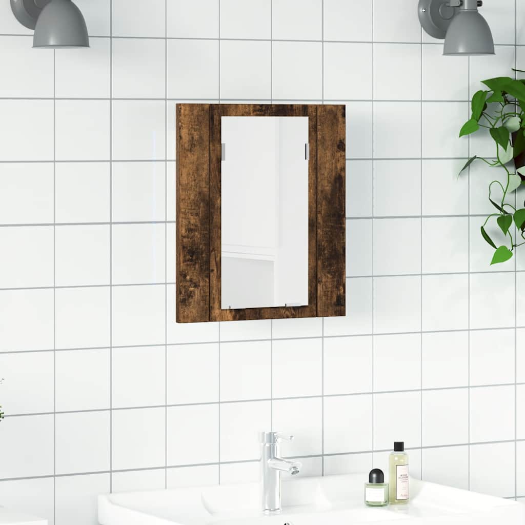 Mobile Bagno Specchio LED 40x12x45cm Multistrato