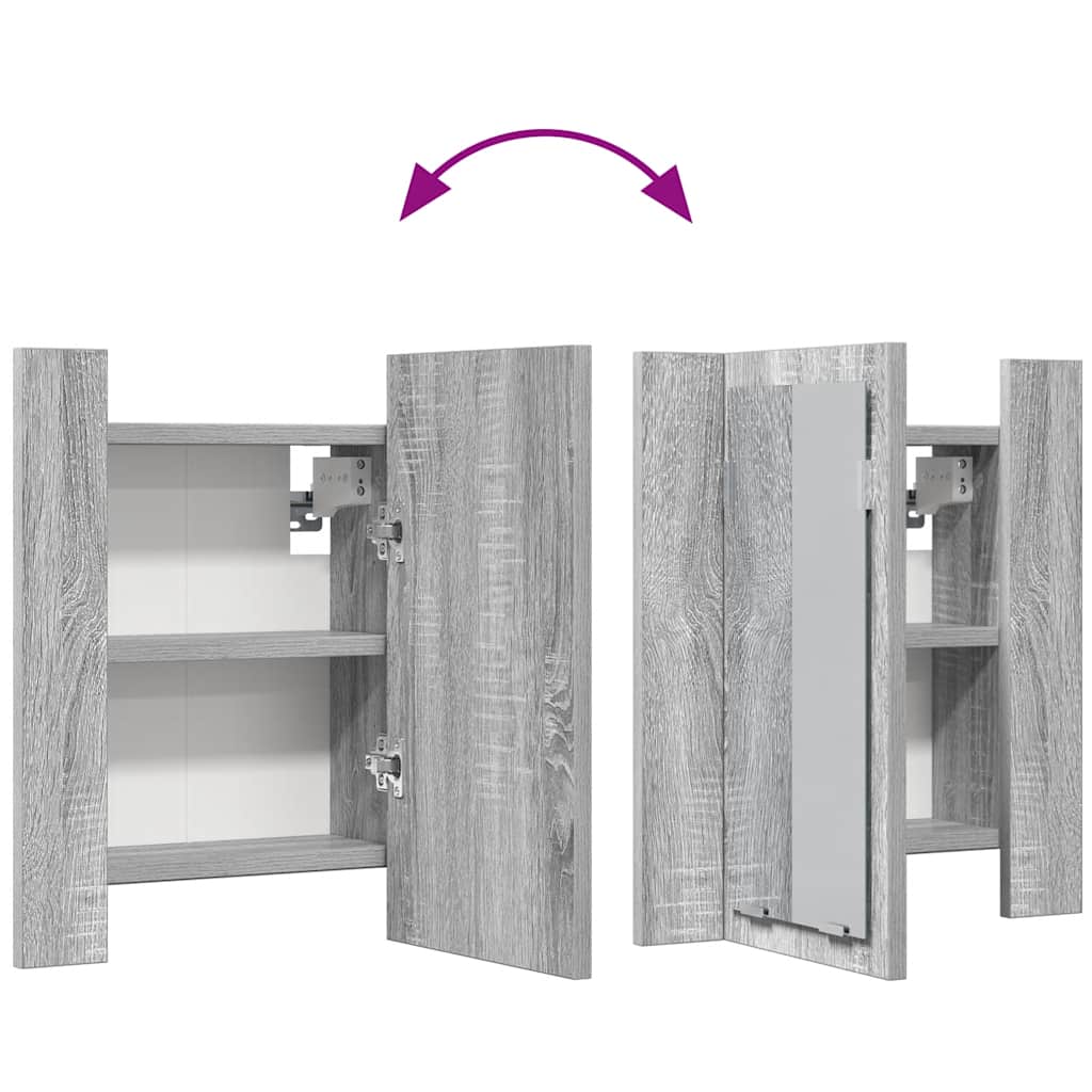 Mobile da Bagno Grigio Sonoma 40x12x45cm in Legno Multistrato | homemem39