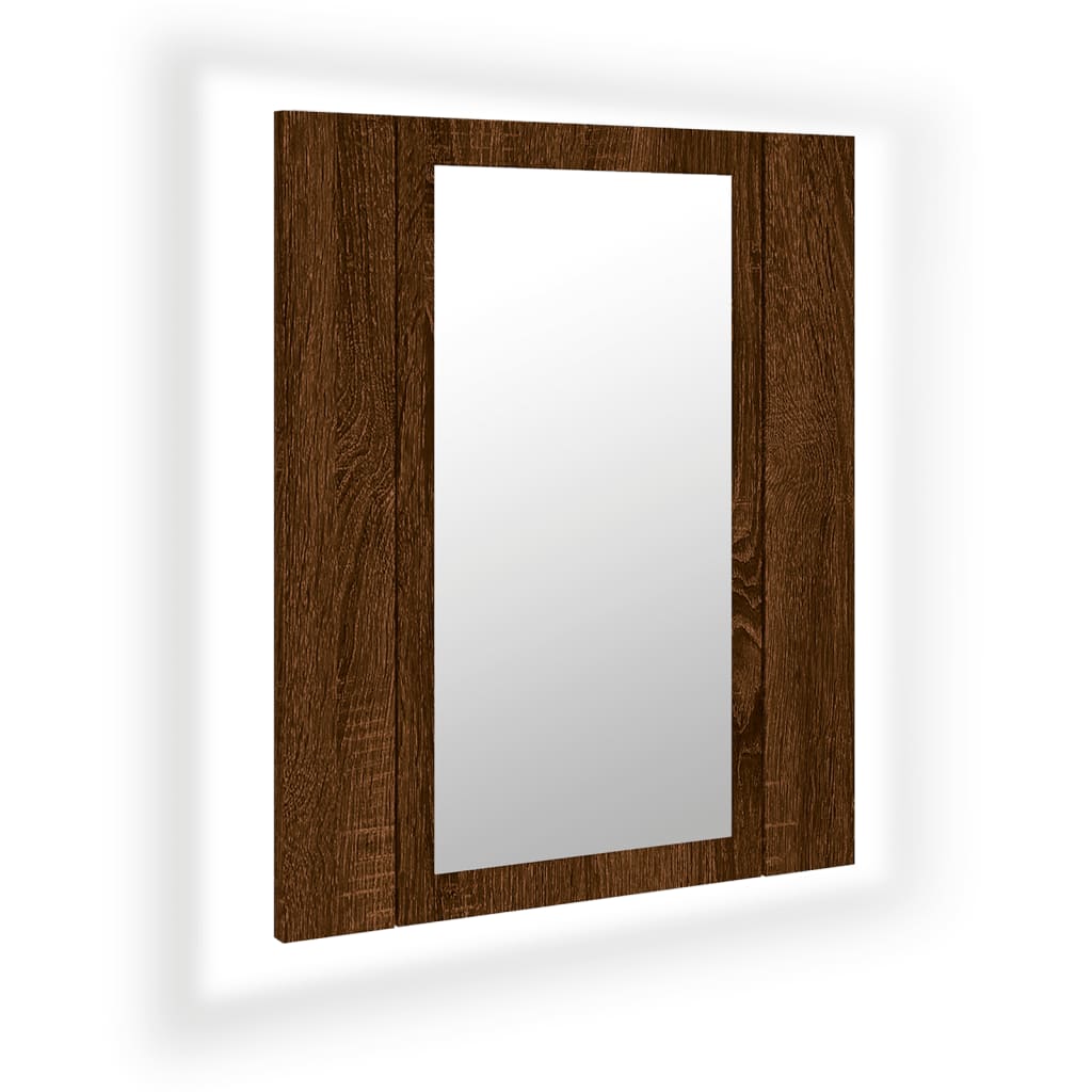 Mobile Bagno Specchio LED Rovere Marrone 40x12x45cm Multistrato - homemem39