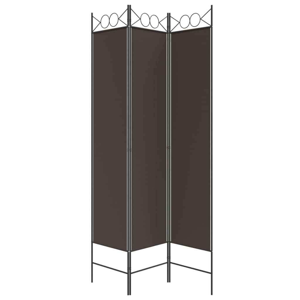 Divisorio a 3 Pannelli Marrone 120x200 cm in Tessuto | homemem39