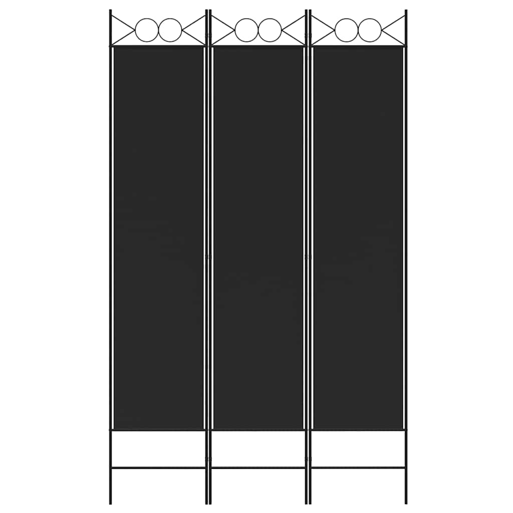 Divisorio a 3 Pannelli Nero 120x200 cm in Tessuto | homemem39