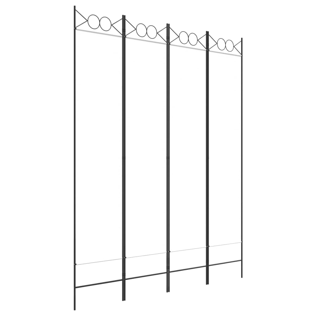 Divisorio a 4 Pannelli Bianco 160x200 cm Tessuto | homemem39
