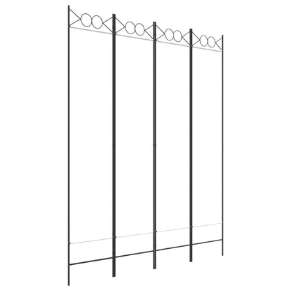 Divisorio a 4 Pannelli Bianco 160x200 cm Tessuto