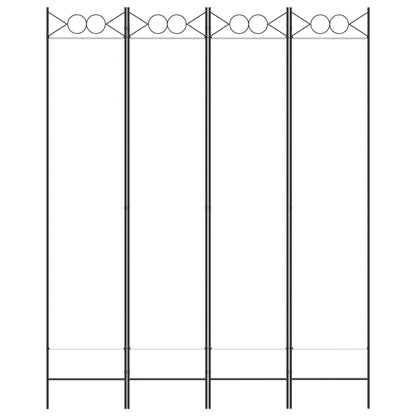 Divisorio a 4 Pannelli Bianco 160x200 cm Tessuto