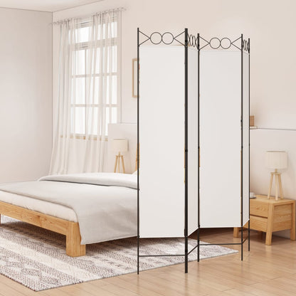Divisorio a 4 Pannelli Bianco 160x200 cm Tessuto | homemem39