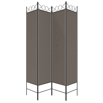 Divisorio a 4 Pannelli Antracite 160x200 cm Tessuto - homemem39