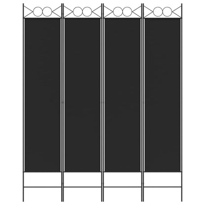 Divisorio a 4 Pannelli Nero 160x200 cm in Tessuto - homemem39