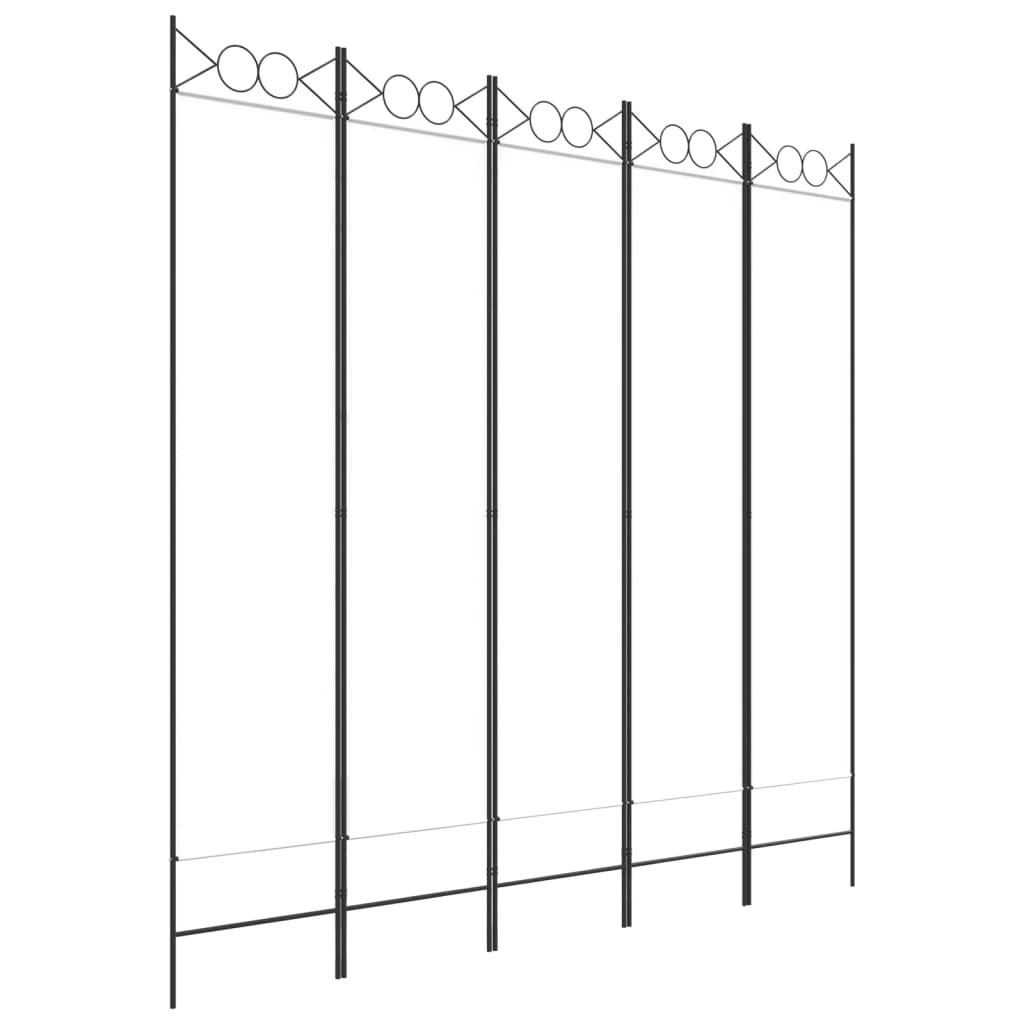 Divisorio a 5 Pannelli Bianco 200x200 cm Tessuto | homemem39