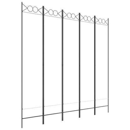 Divisorio a 5 Pannelli Bianco 200x200 cm Tessuto | homemem39
