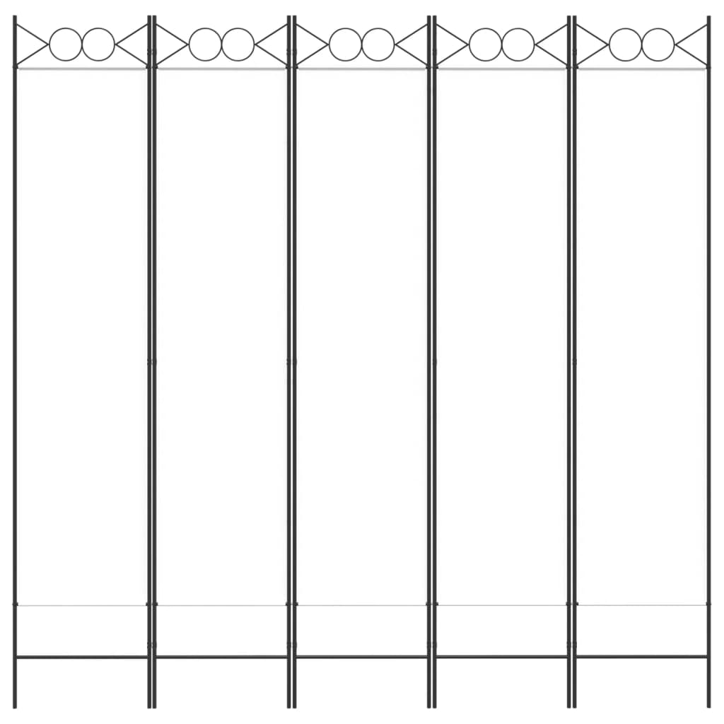 Divisorio a 5 Pannelli Bianco 200x200 cm Tessuto | homemem39