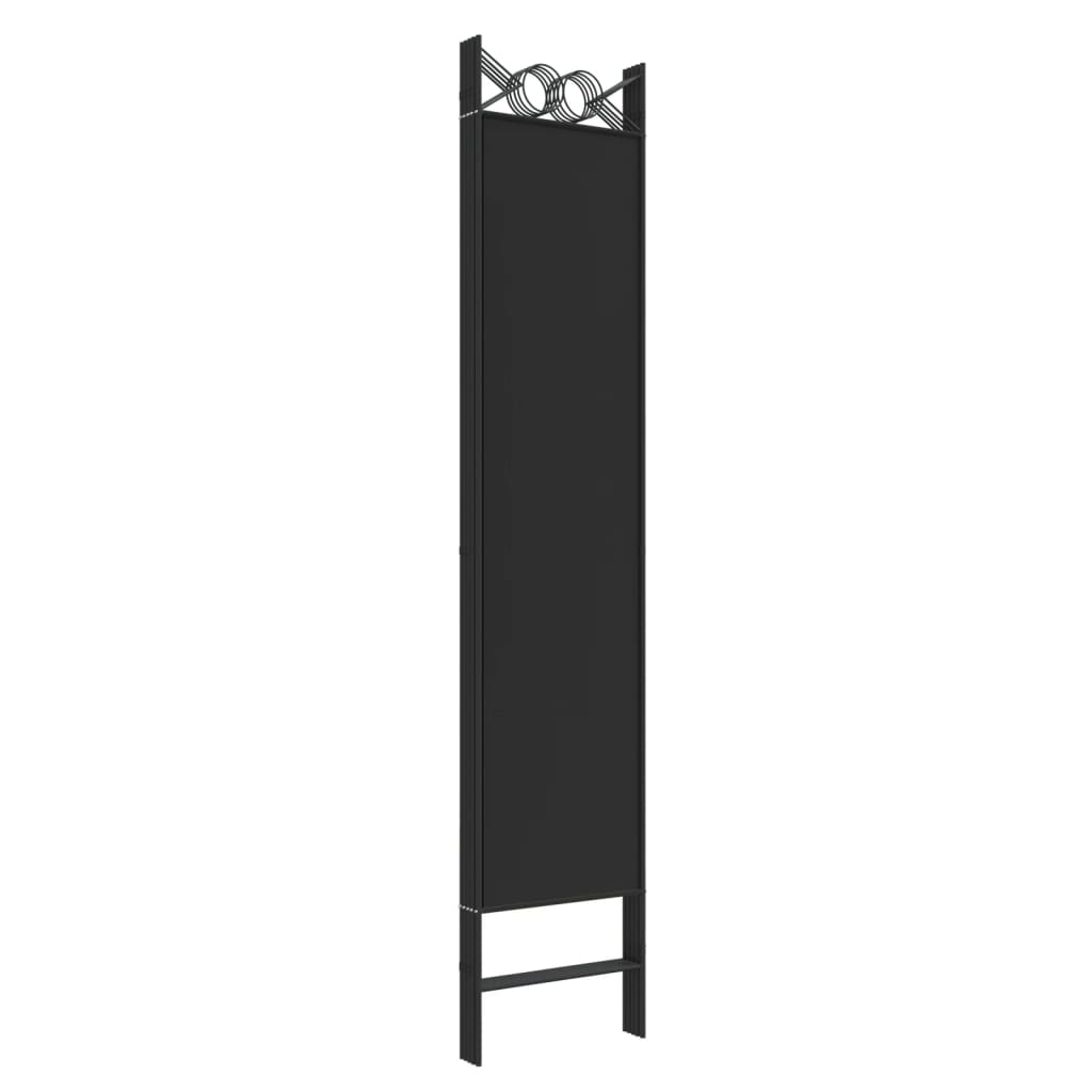 Divisorio 5 Pannelli Nero 200x200 cm Tessuto