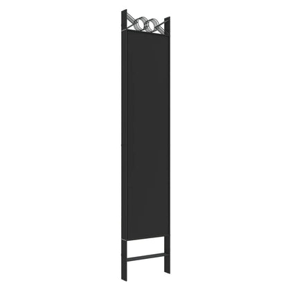 Divisorio 5 Pannelli Nero 200x200 cm Tessuto