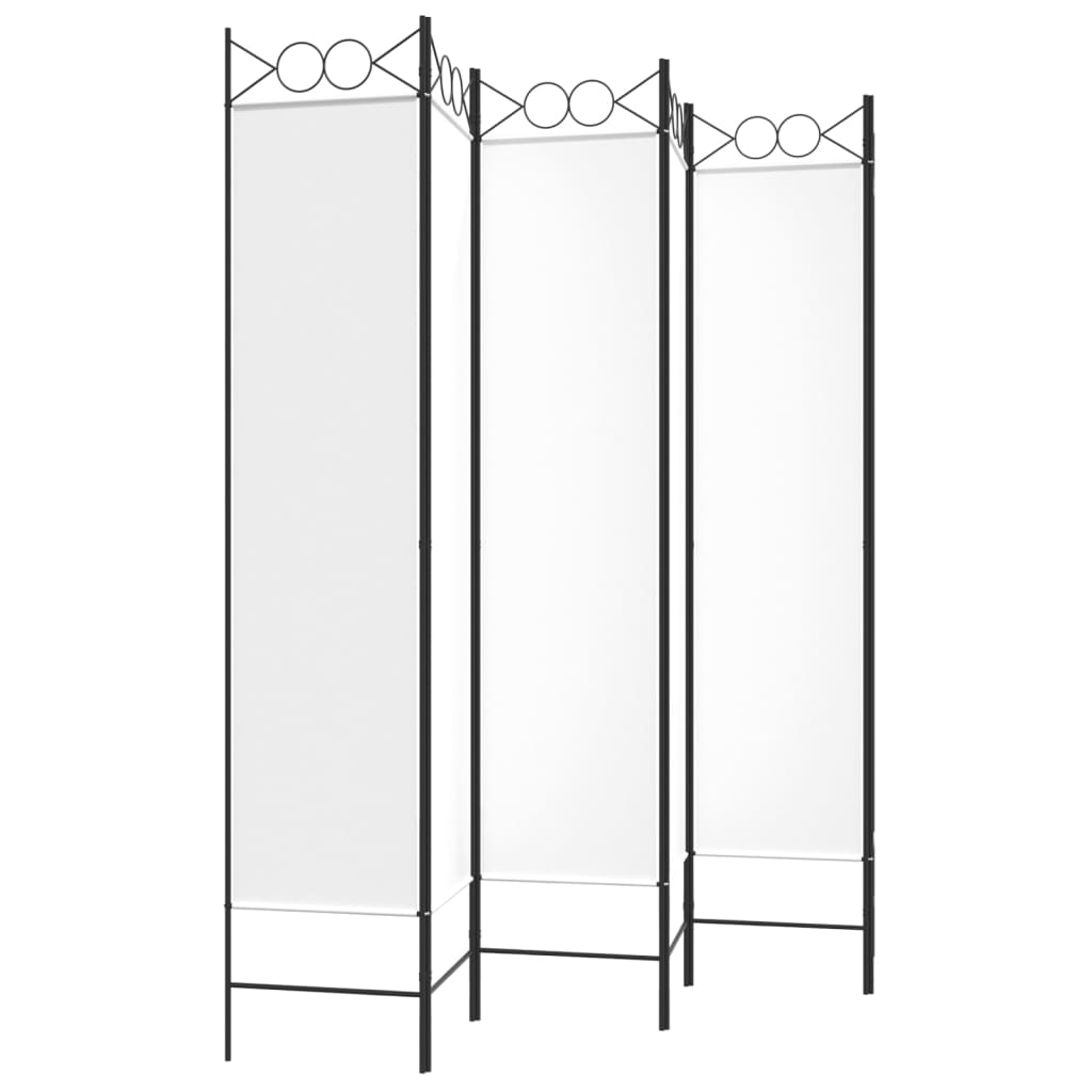 Divisorio a 4 Pannelli Bianco 240x200 cm Tessuto - homemem39