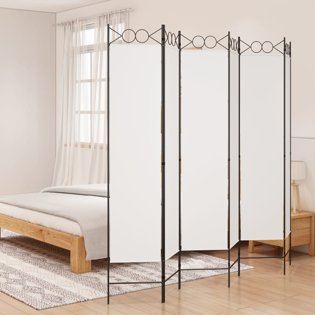 Divisorio a 4 Pannelli Bianco 240x200 cm Tessuto | homemem39