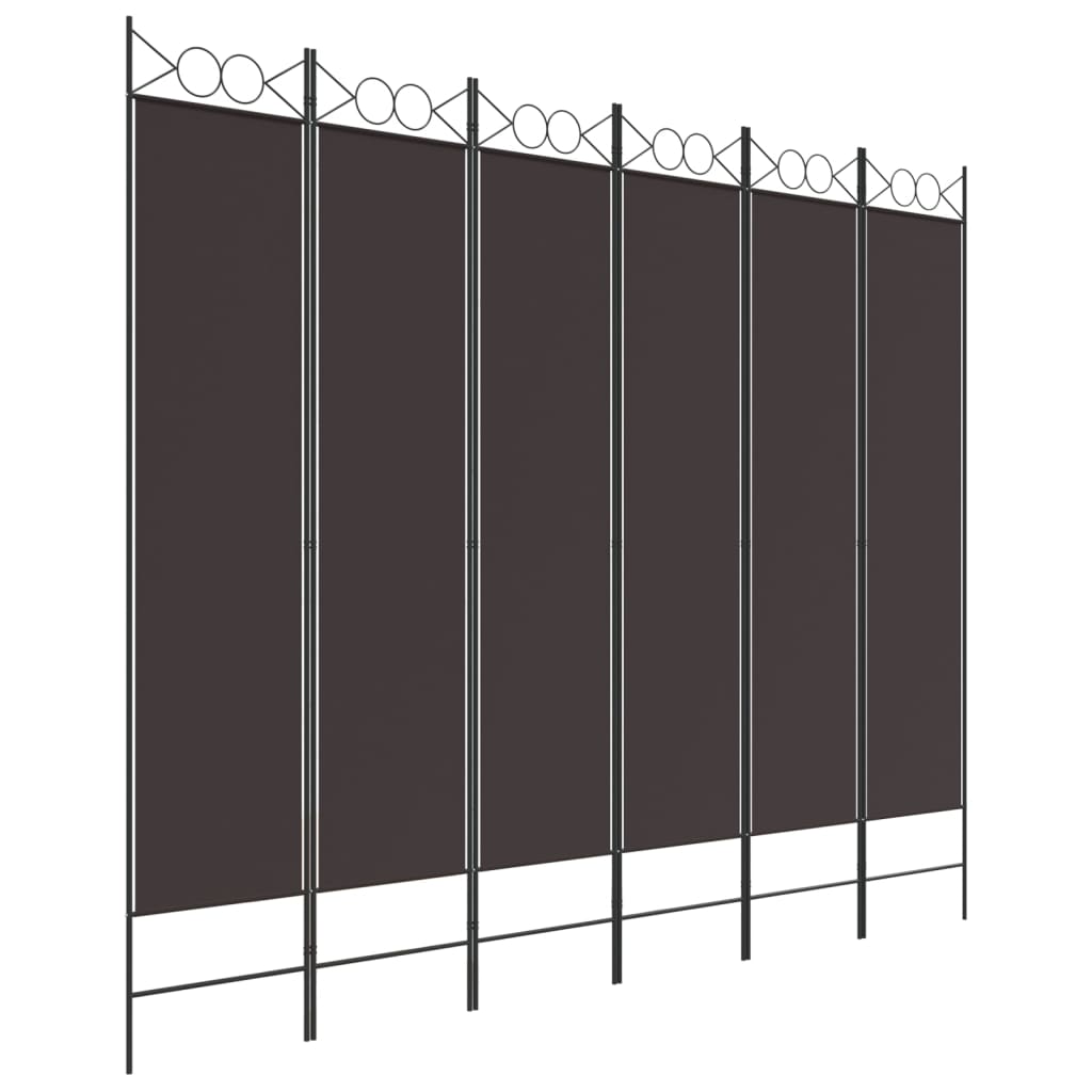 Divisorio a 6 Pannelli Marrone 240x200 cm in Tessuto | homemem39