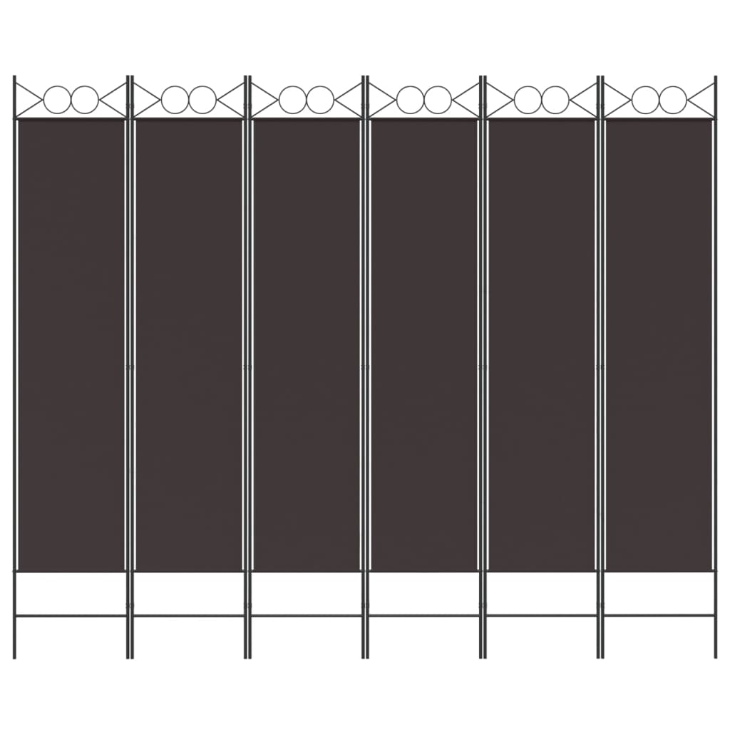Divisorio a 6 Pannelli Marrone 240x200 cm in Tessuto | homemem39