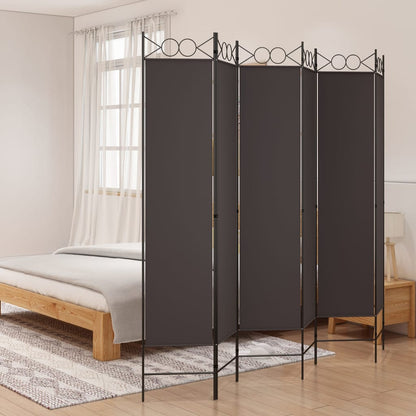 Divisorio a 6 Pannelli Marrone 240x200 cm in Tessuto | homemem39