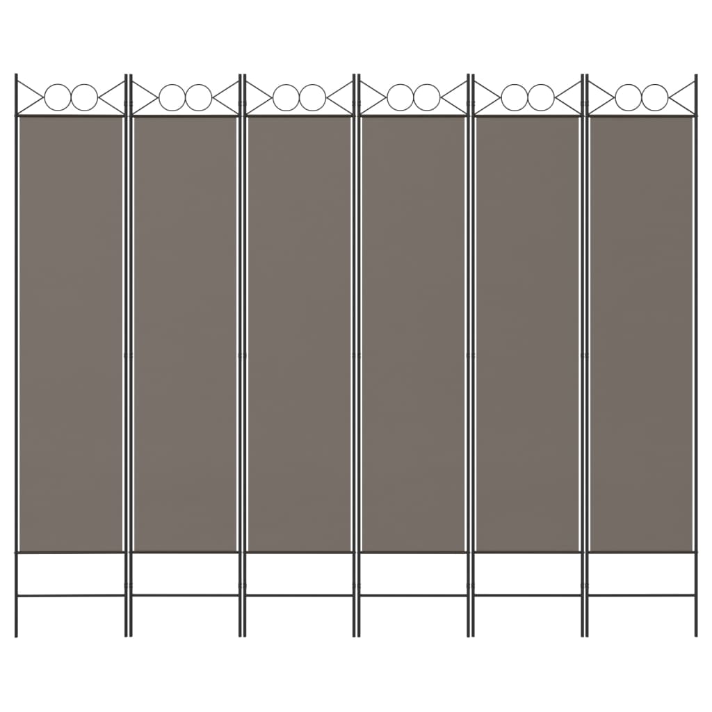 Divisorio a 6 Pannelli Antracite 240x200 cm Tessuto | homemem39