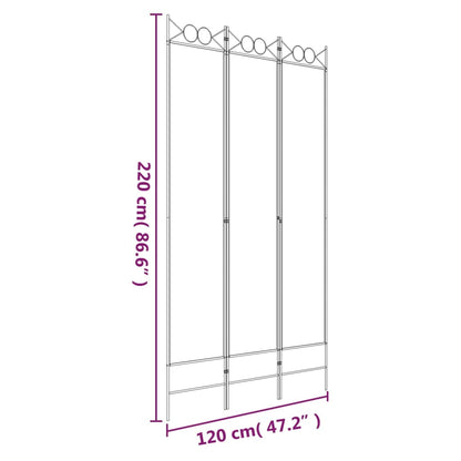 Divisorio a 3 Pannelli bianco 120x220 cm in Tessuto | homemem39