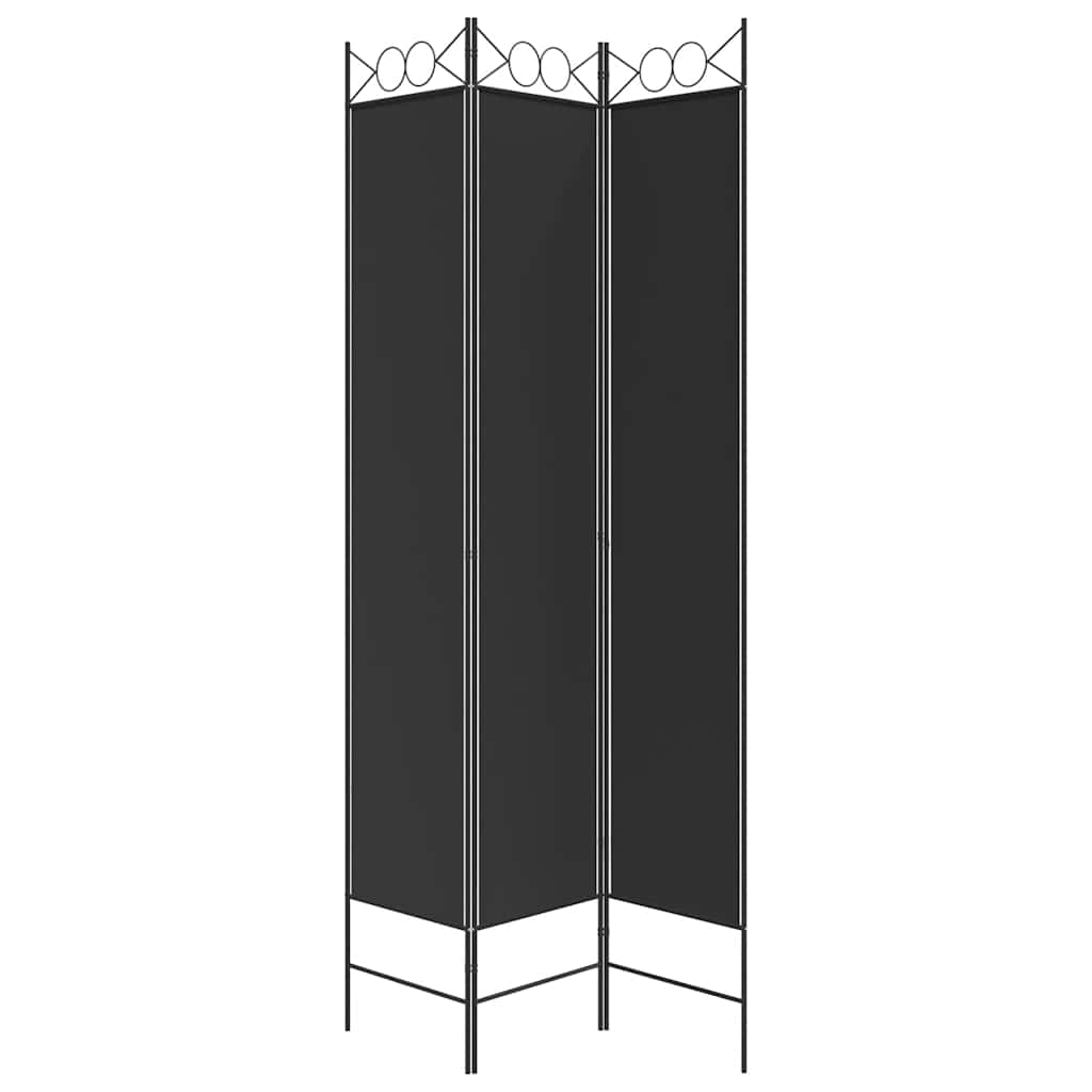 Divisorio a 3 Pannelli Nero 120x220 cm in Tessuto | homemem39